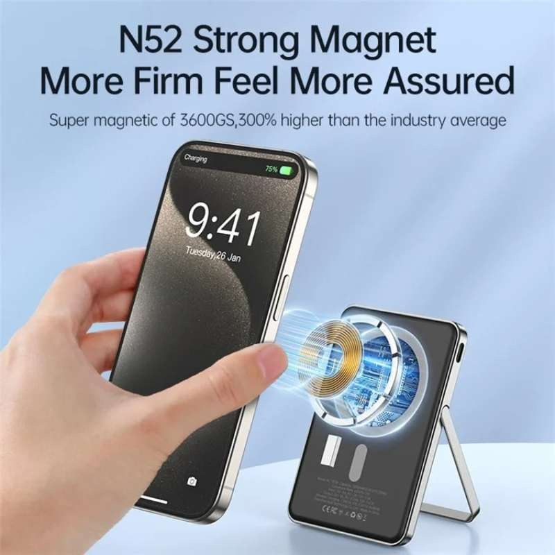 پاوربانک بی‌سیم KUULAA مدل KY-YD59 Glass ظرفیت 5000mAh image gallery