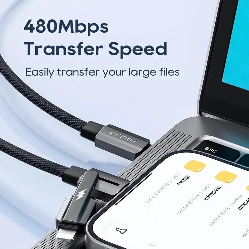 کابل تبدیل Type-C به Type-C و لایتنینگ  kuulla مدل KL-X72 طول 2 متر image gallery