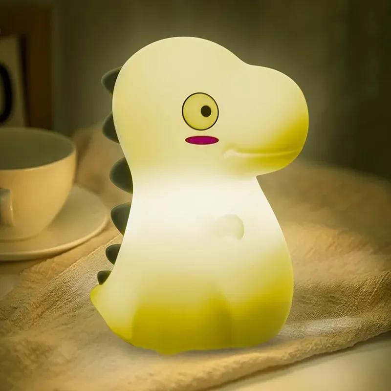 چراغ خواب سیلیکونی لمسی مدل دایناسور کارتونی image gallery