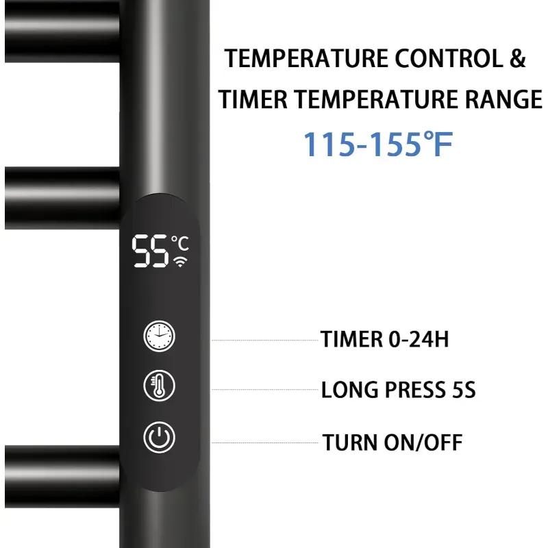حوله خشک کن ریلی دیواری Crbohn مدل GN-9402  همراه با نمایش و تنظیم دما image gallery