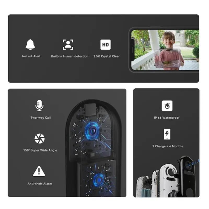 زنگ درب هوشمند شیائومی IMILAB مدل Video Doorbell Set CMSXJ33A image gallery