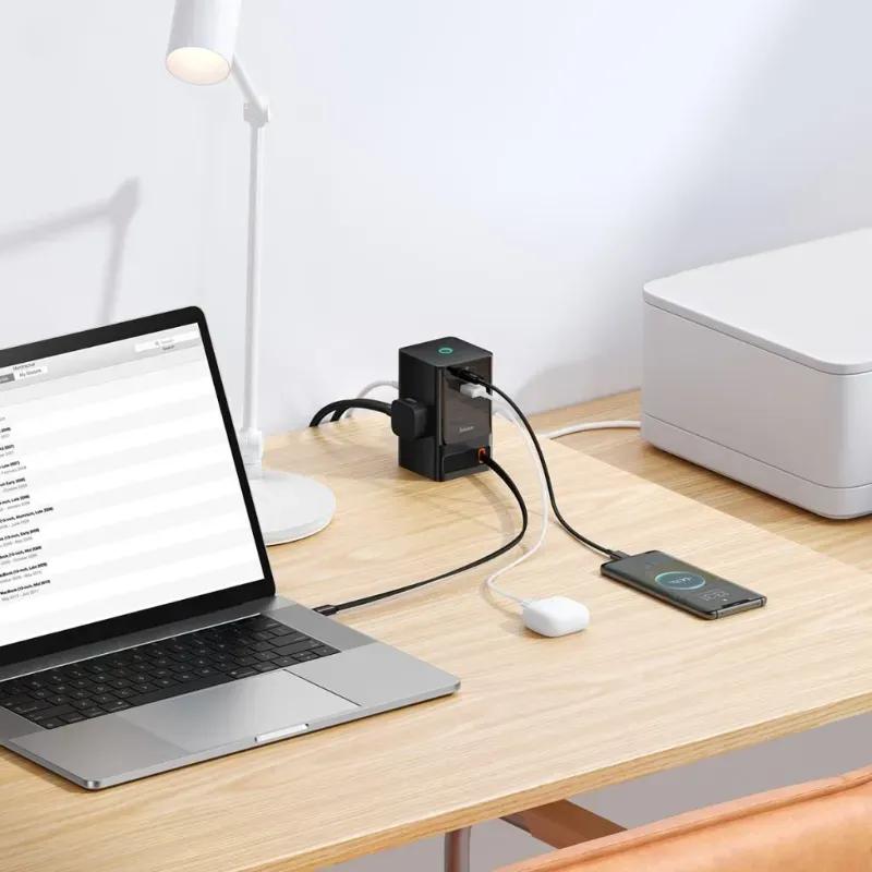 هاب شارژر 4 پورت بیسوس مدل PowerCombo PSLR000301 توان 65 وات image gallery