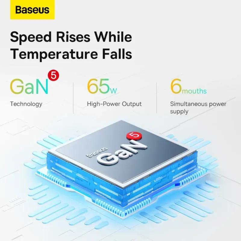 هاب شارژر 4 پورت بیسوس مدل PowerCombo PSLR000301 توان 65 وات image gallery