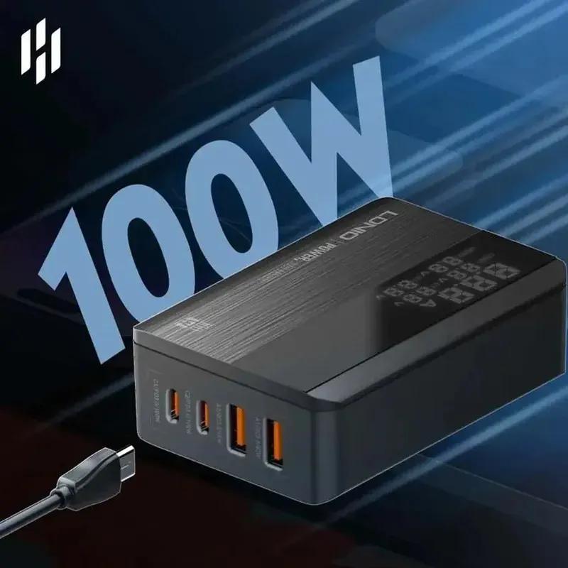 هاب شارژر 4 پورت الدینیو مدل  A4809C توان 100 وات image gallery