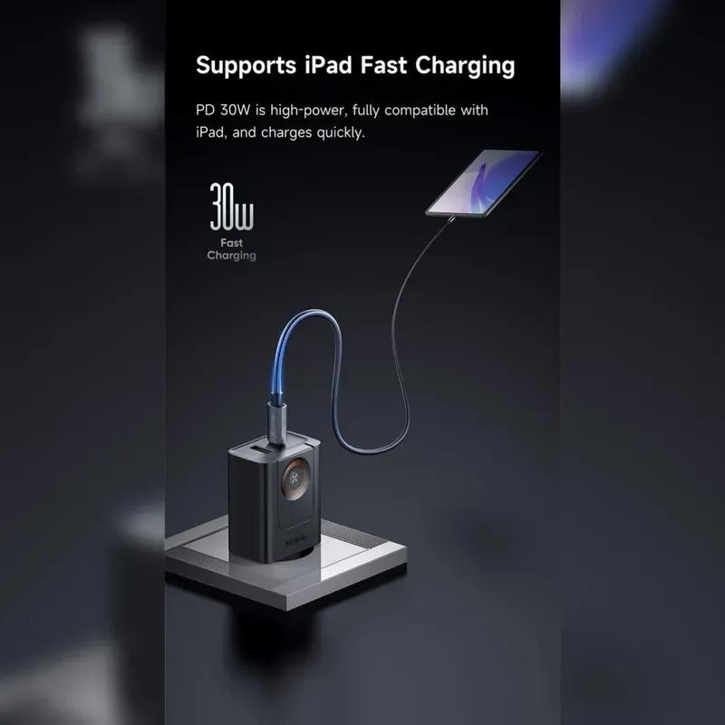 شارژر دیواری 2 پورت و شارژر وایرلس مک دودو مدل CH-370 توان 30 وات با قابلیت شارژ اپل واچ image gallery