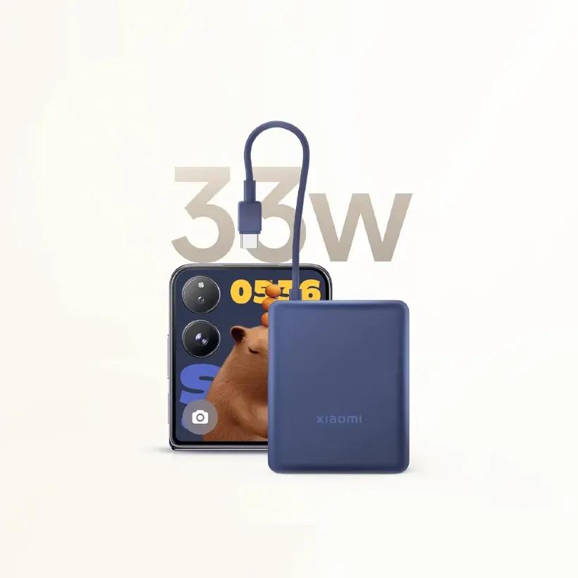 پاوربانک 10000 شیائومی مدل Power Bank PB1033MI توان 33 وات همراه با کابل متصل image gallery