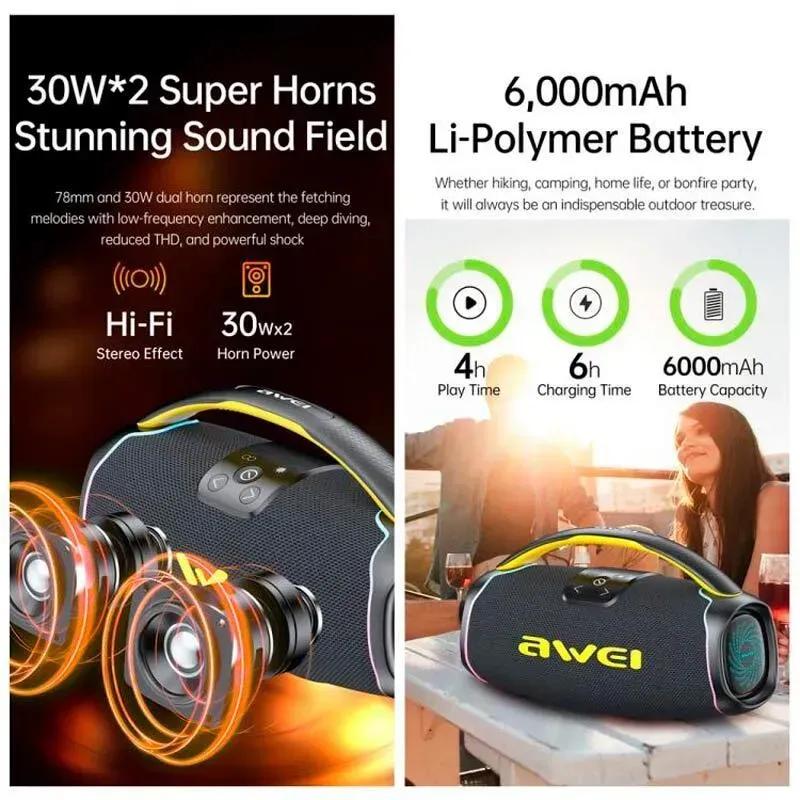 اسپیکر بلوتوث اوی مدل KA16 توان 60 وات رم و فلش خور image gallery