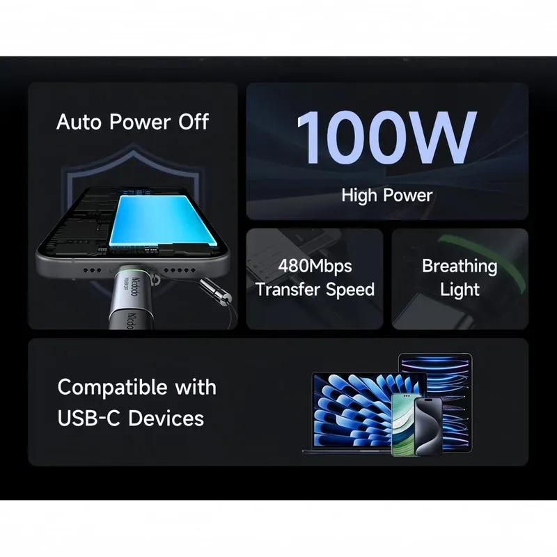 تبدیل Type-c مک دودو مدل OT-245 توان 100 وات سازگار با آیفون 15 image gallery