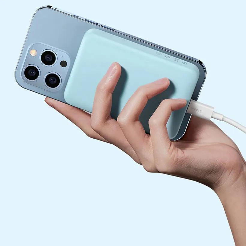 پاوربانک وایرلس 10000 مگنتی باسئوس مدل PPCX030002 توان 20 وات image gallery