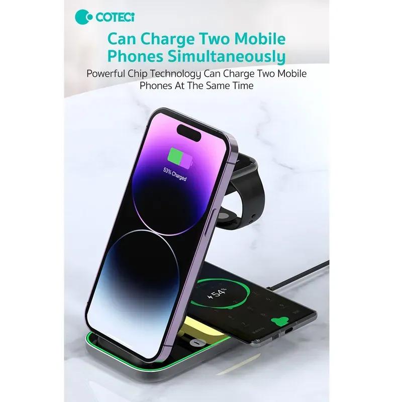 استند و شارژر وایرلس چندکاره مگنتی کوتتسی مدل BS-003 4 in 1 image gallery