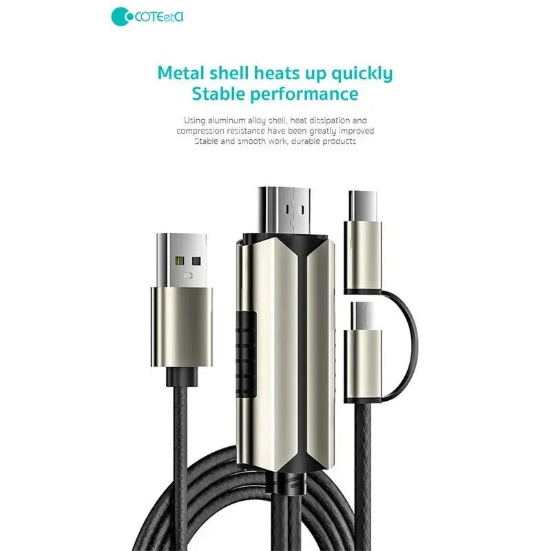 کابل HDMI به Type-c و میکرو کوتتسی مدل 33023 طول 2 متر image gallery