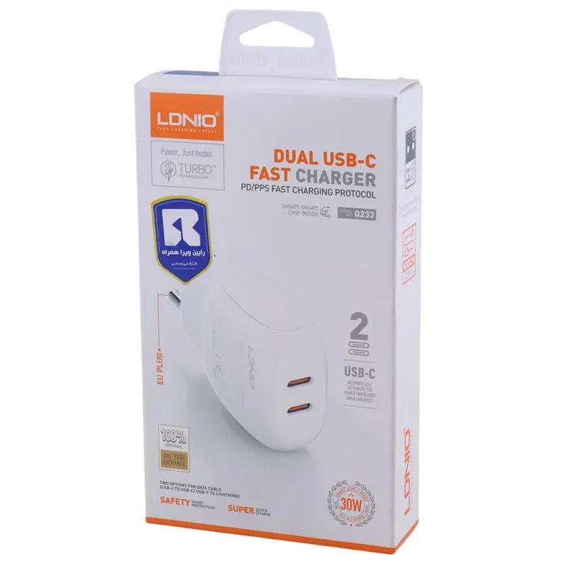 شارژر دیواری الدینیو مدل Q233 توان 30 وات همراه با کابل image gallery