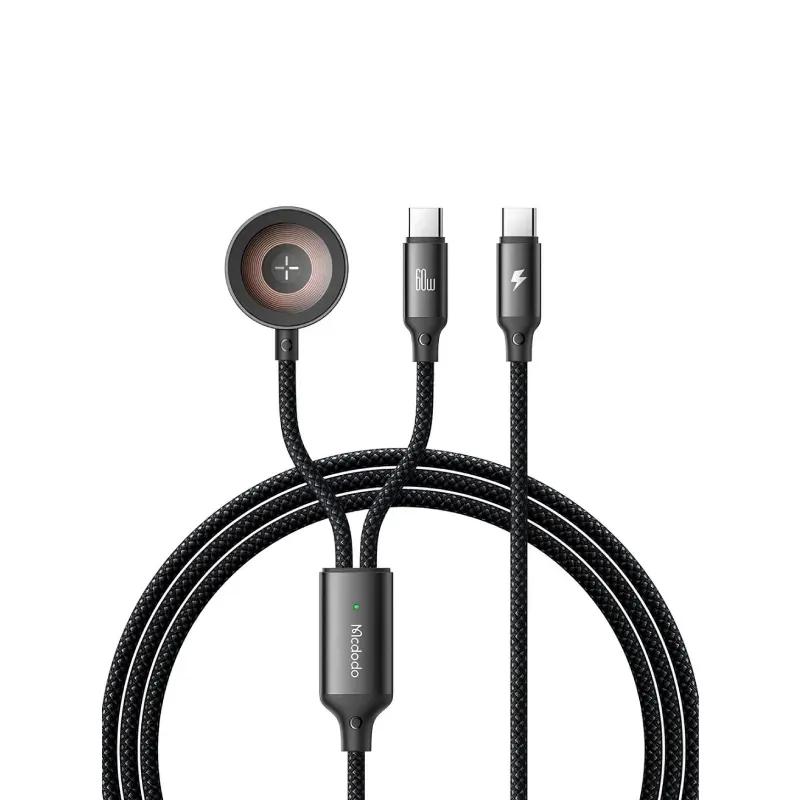 کابل Type-C به Type-C و شارژر اپل واچ مک دودو مدل  CA-220 Cable Wireless Charger توان 60 وات