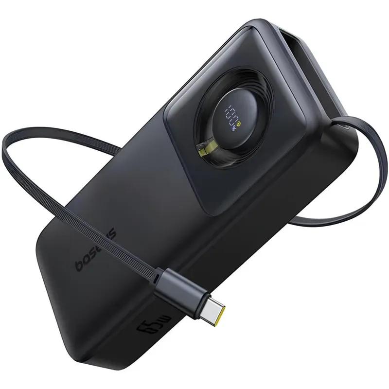 پاوربانک 20000 باسئوس مدل Free2Pull P10073700123 توان 65 وات با کابل تایپ سی جمع شونده