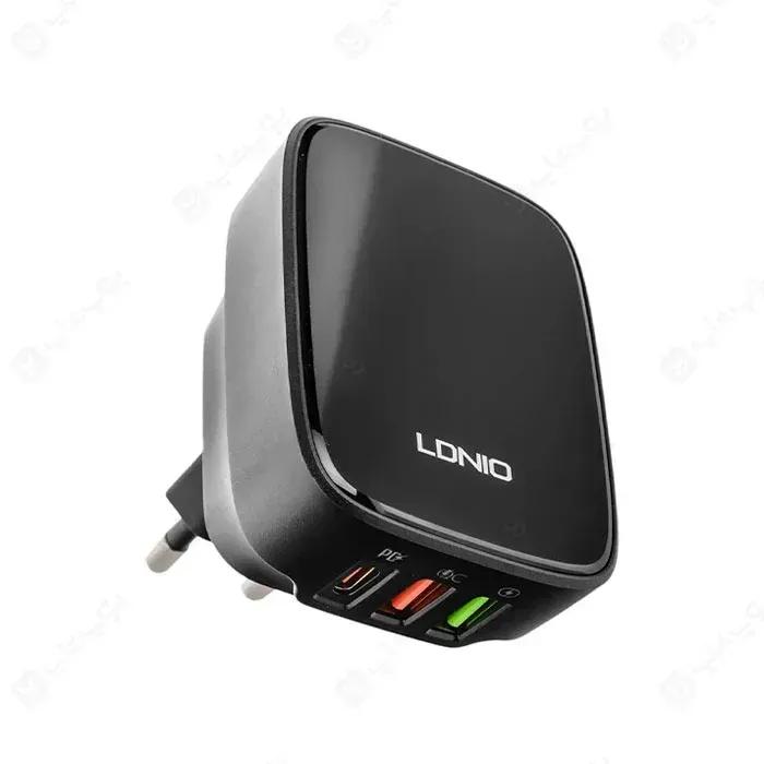 شارژر دیواری 3 پورت الدینیو مدل Q334 توان 32 وات همراه با کابل