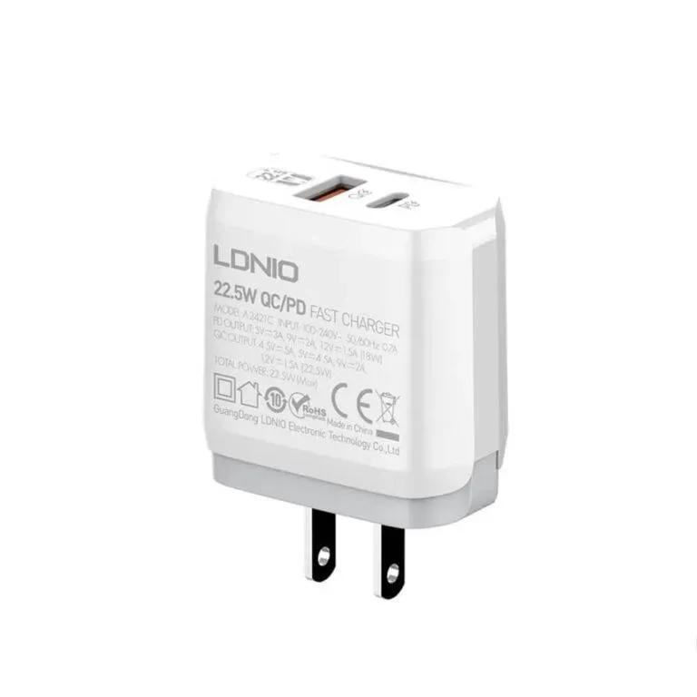 شارژ دیواری فست شارژ الدینو مدل A2522C Fast Wall Charger 30W PD QC3 LED توان 30 وات همراه کابل