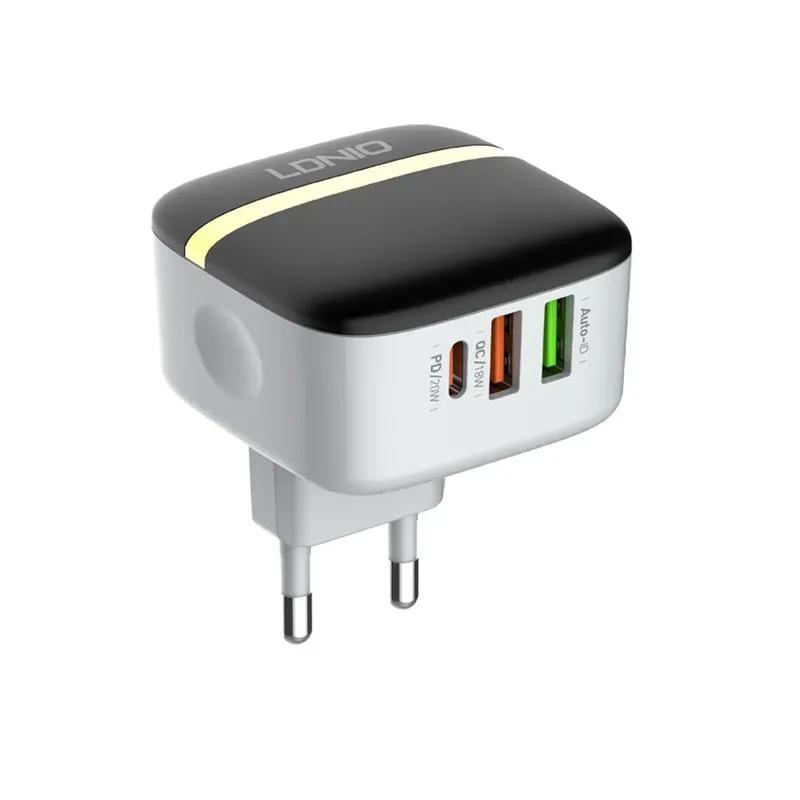 شارژ دیواری فست شارژ الدینو مدل A3513Q Fast Wall Charger 32W PD QC3 AutoID توان 32 وات همراه کابل