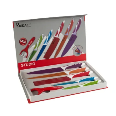ست چاقو ۶ عددی رنگی به همراه پوست کن بداف سری Studio