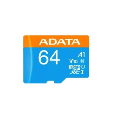 کارت حافظه MicroSDXC ای‌دیتا مدل SDXC UHS-I V10 R100W25 ظرفیت 64GB سرعت 100MB/s کلاس 10 استاندارد A1 همراه با آداپتور