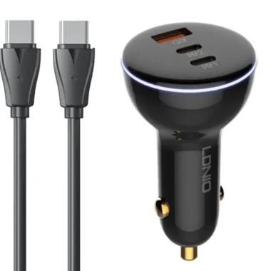 شارژر فندکی الدینیو مدل C102 توان 160 وات همراه با کابل