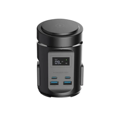 چند راهی برق و شارژر وایرلس مگ سیف پاورولوژی مدل MagSafe Power Hub PWCUQC014 دارای 4 پورت