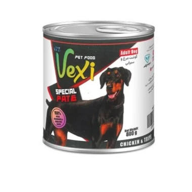 کنسرو سگ بالغ وکسی طعم سیرابی تکه‌ای 400g