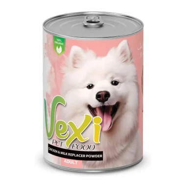 کنسرو توله سگ وکسی طعم مرغ و شیرخشک 400g