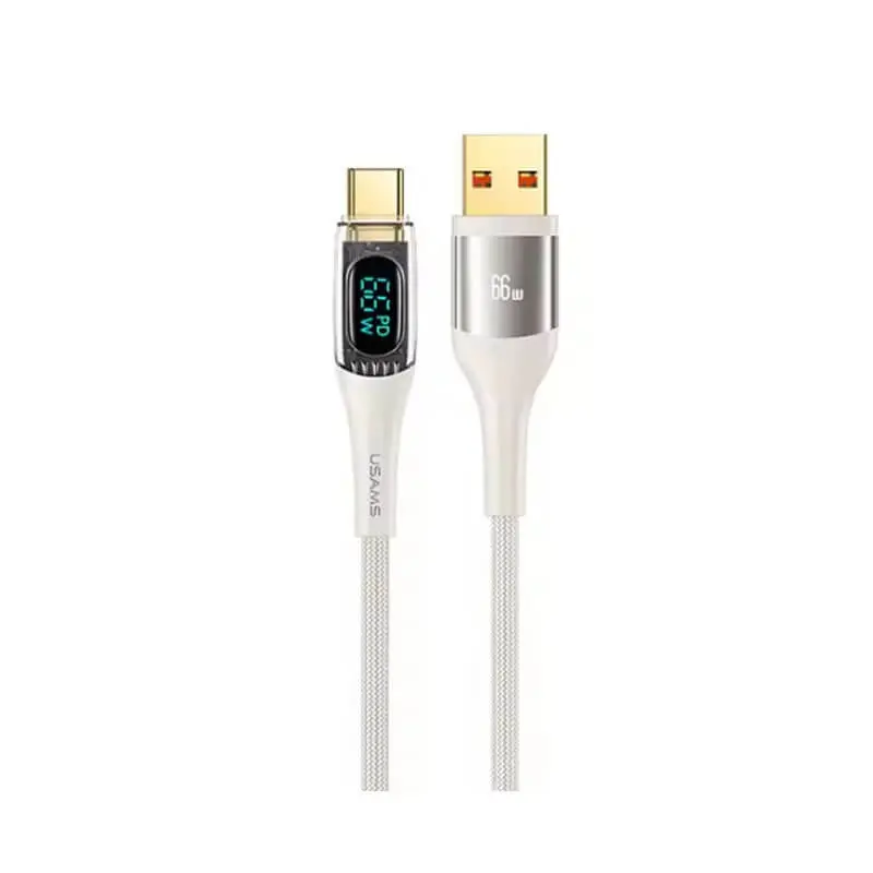 کابل شارژ USB to Type-C یوسمز مدل US-SJ592 با طول 1.2 متر توان 66 وات